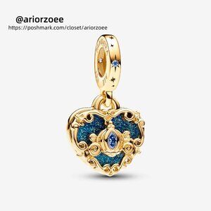 Pandora Disney Cinderella's Carriage & Heart Double Dangle Charm